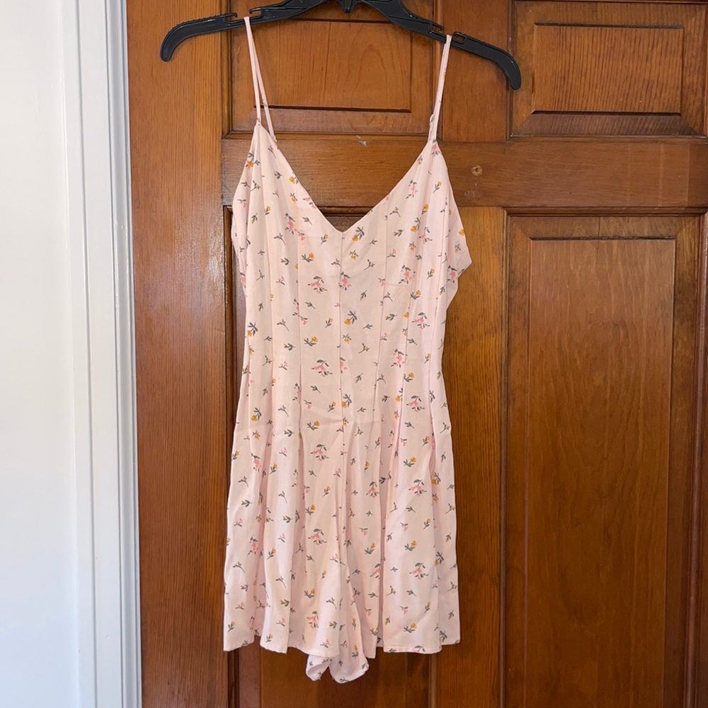 Light pink floral romper